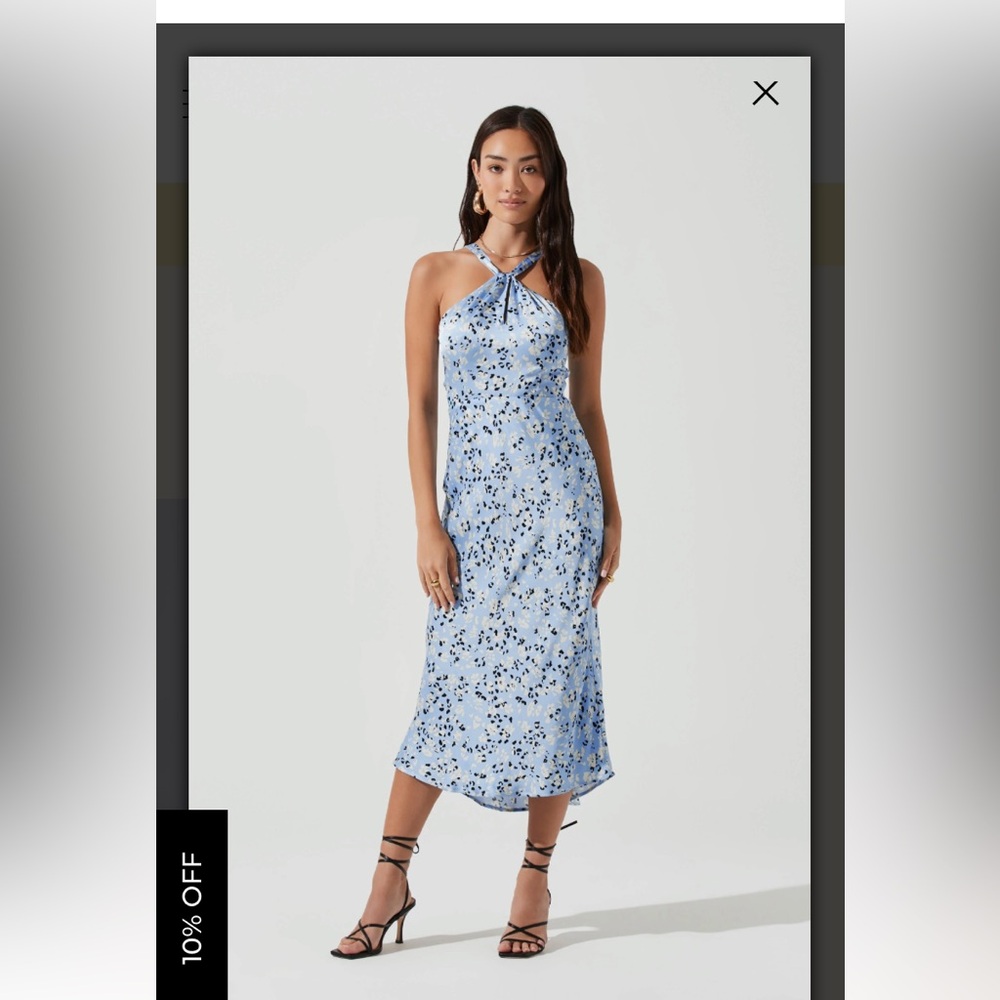 ASTR Sandrine Abstract Halter Midi Dress Size Large